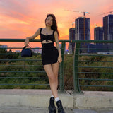 Sling V-neck Halter Sexy Hollow Slim Fit Hip Dress