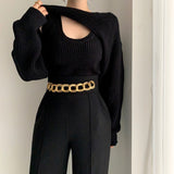 Short Sweater Layered Sweater