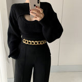 Short Sweater Layered Sweater