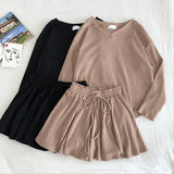 V-neck Sweater Wide-leg Short