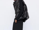 Black Cotton Padded Coat