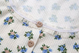 Summer Printed Puff Sleeve Lace Cardigan T-shirt