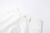 High Waist Straight Print Slim Street Pants