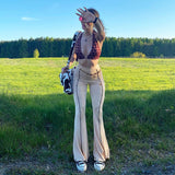 High-waisted Anti-car Line Slim Trousers