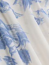 Ensemble bikini dos nu motif toile de Jouy avec sarong assorti