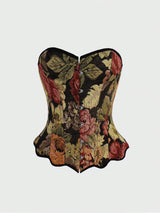 Top bustier floral style médiéval rétro