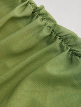 Robe Longue Dégradée en Mesh à Col Carré Froncée