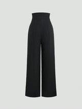 Pantalon ample noir à taille ultra haute