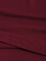 Top bordeaux à encolure en cœur et dentelle contrastée