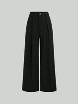 Pantalon évasé à plis jacquard élégant vintage