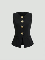 Blazer sans manches basique style français