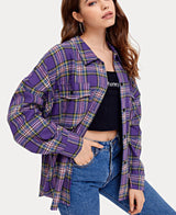 Lapel Long-sleeved Temperament Multicolor Shirt