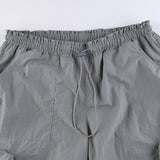 Low-rise Straight-leg Multi-pocket Overalls Pants