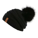 Wool Ball Wool Hat Ladies