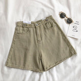 Plain denim shorts