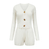 Two-piece casual sweater shorts suit