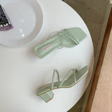 Thin belt thick heel female sandals