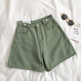 Plain denim shorts