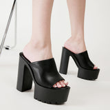Thick High-heel Slippers