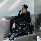 Ins High Waist Wide Student Casual Pants