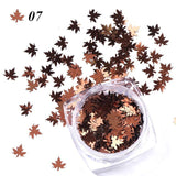 Gradient Maple Leaf Nail Sequins