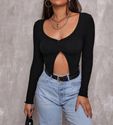 Cardigan Sexy Button Knitted T-Shirt