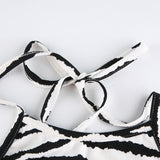 Contrast Color Halterneck Slim Fit Cropped Camisole