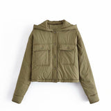 Polyester Fashion Hooded Cotton Jacket