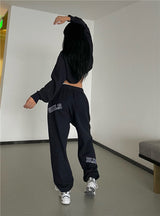 Letter Sports Loose Casual Trousers