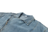 Short Denim Jacket With Large Lapel