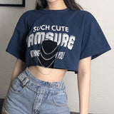 Street Hipster Personality Chain Print T-shirt
