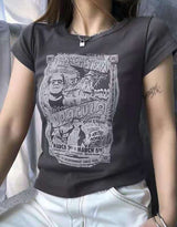 American Retro Cartoon Comic Short Sleeve T-shirt
