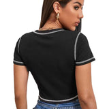 Slim Round Neck Short-sleeved Shirt