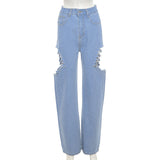 High Waist Ripped Casual Jeans