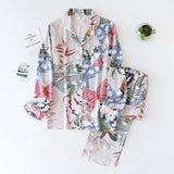 Long Sleeve Pajamas Suit Rayon Silk