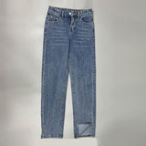 Slit Mopping Vintage Loose High Waist Jeans