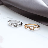 Love Ring Leaf Rhinestone