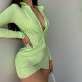 Fashionable L-neck Twisted Sexy Dress