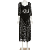 Lace Square Collar Dress