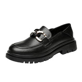 Leather Shoes College Style