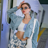 Blue Sexy Short Jacket