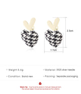 Silver Needle Love Stud Earrings