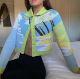 Retro Loose Jacquard Knitted Sweater