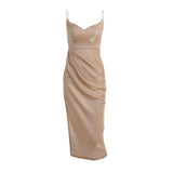 Glitter Sexy Deep V Suspender Dress