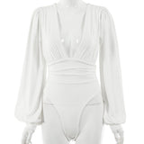 Women's sexy long-sleeved bodysuit