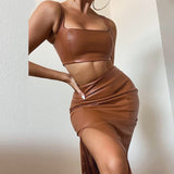 Suspender Skirt Suit