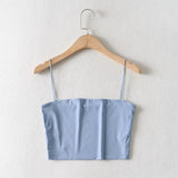 Pure Color High-waisted Tank Top