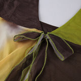 90s Aesthetics Fairy Tie Dye Patchwork Slit Mesh Tank Top