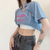 Solid Color Slim Fit Cropped Navel Print Lapel Short Sleeve Two-Piece Set