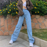 High Waist Slim Blue Jeans